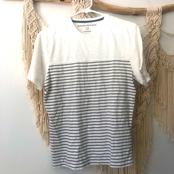 Banana Republic Striped Crew Neck Tee